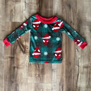 Marvel Spiderman Superhero Christmas Long Sleeve Tee, 2T Snuggly Soft Pajama Top